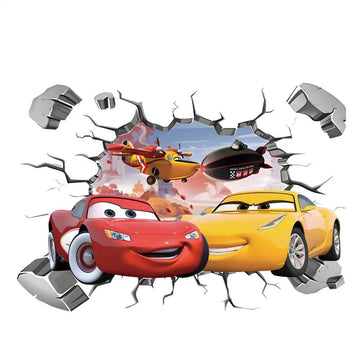 KidStyle – Adesivo murale colorata di auto da corsa per cameretta dei bambini