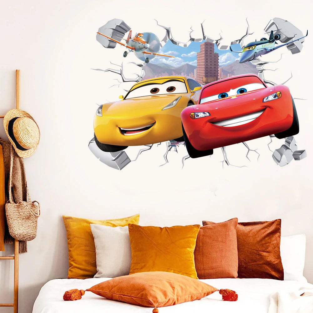 KidStyle – Adesivo murale colorata di auto da corsa per cameretta dei bambini