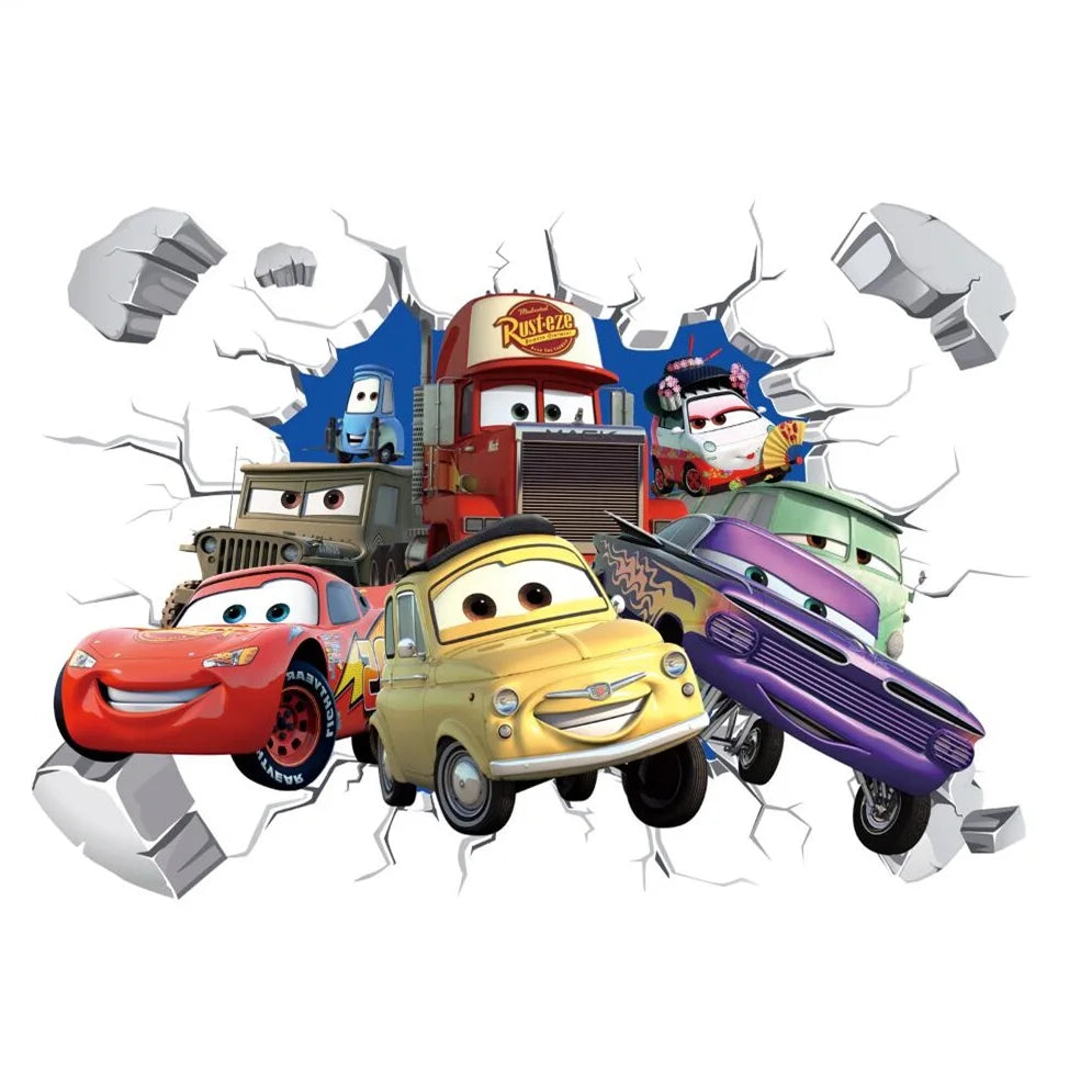 KidStyle – Adesivo murale colorata di auto da corsa per cameretta dei bambini