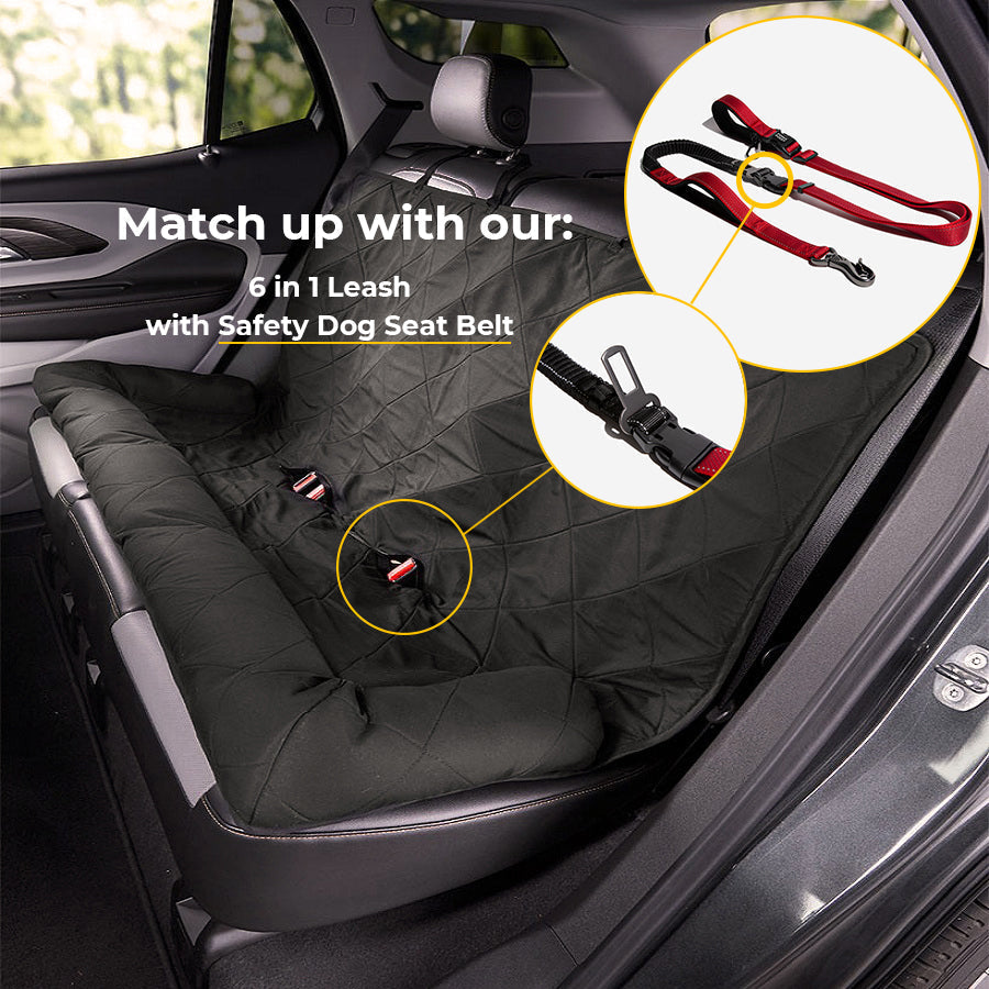 Auto hondenbed – Waterbestendige autostoelhoes met antislip &amp; veiligheidsriem