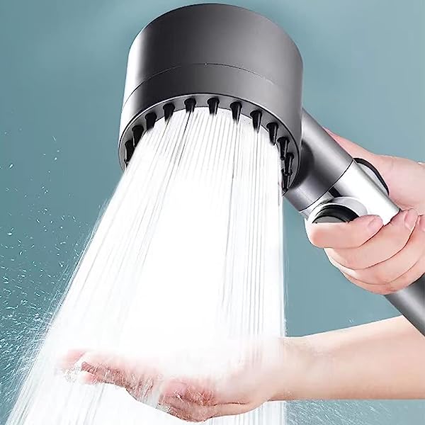 Douchekop met filter – hogedruk handdouche met waterstop en fijne sproeiers 0