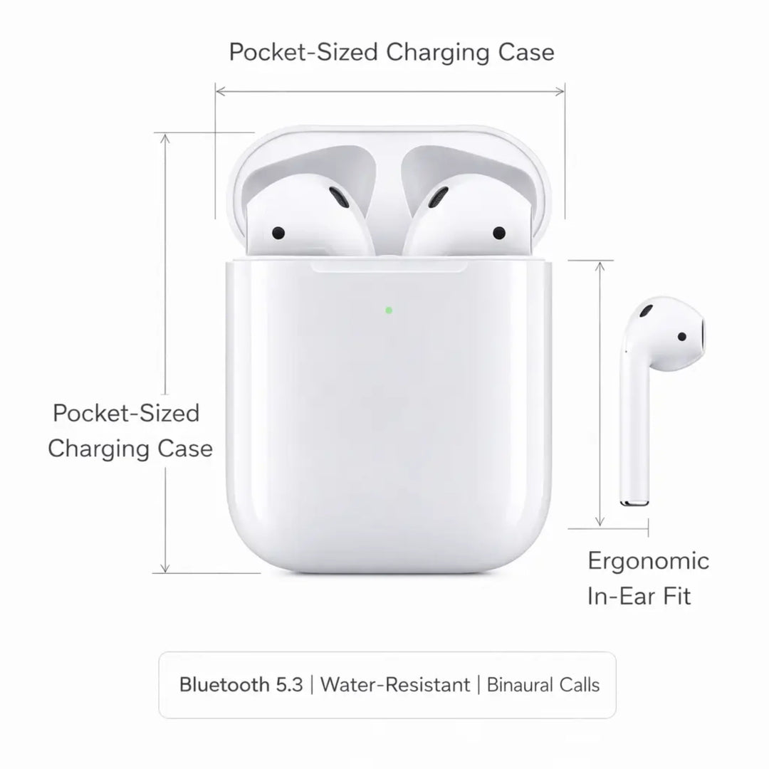Draadloze Bluetooth Oordopjes met Oplaadcase – Compacte In-Ear Headset met Microfoon | Sansoti 8