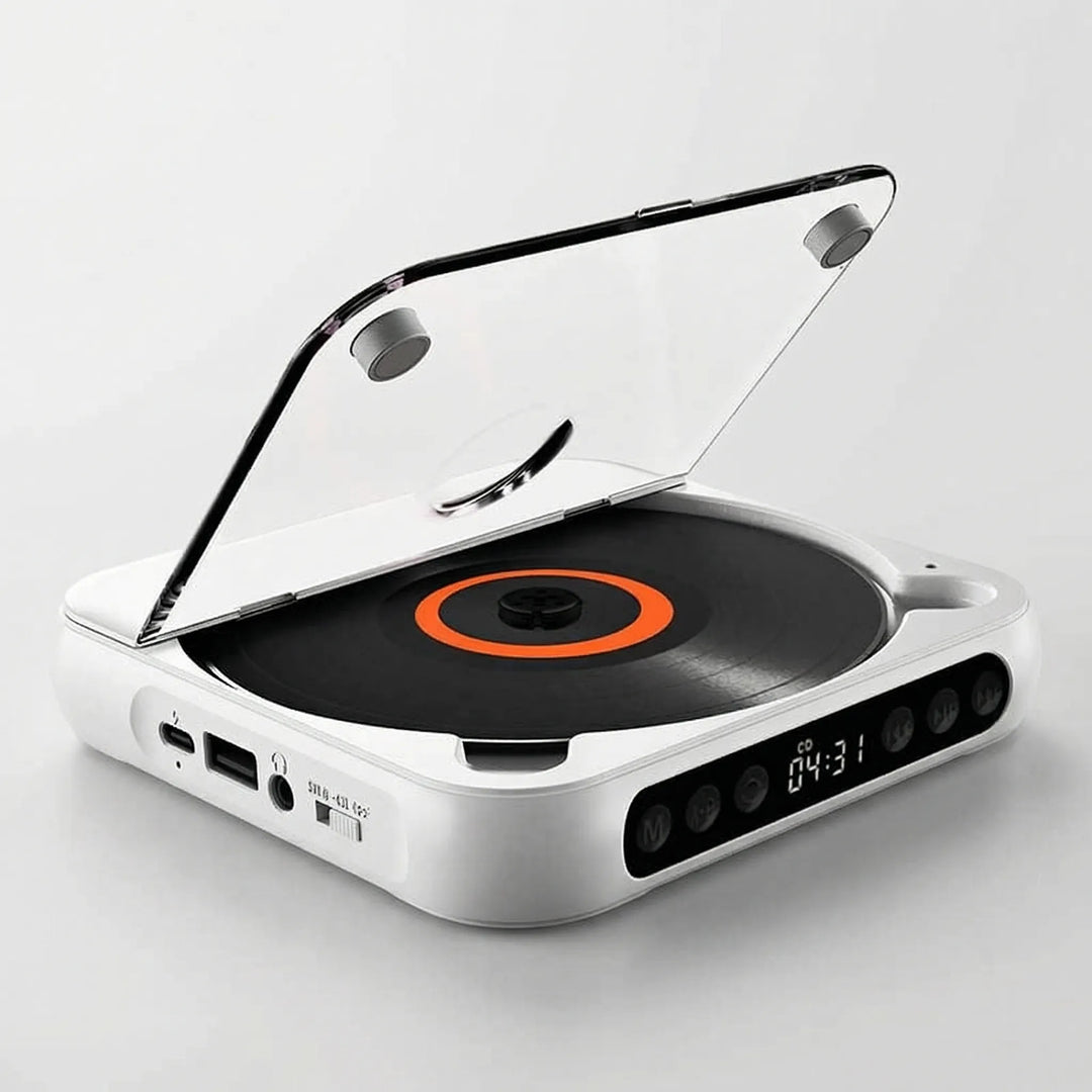 Draagbare Bluetooth CD-Speler – Compact &amp; Oplaadbaar – Geschikt voor CD, CD-R, CD-RW &amp; MP3 – Inclusief USB-C – Wireless &amp; 3,5mm Audio | Sansoti 0
