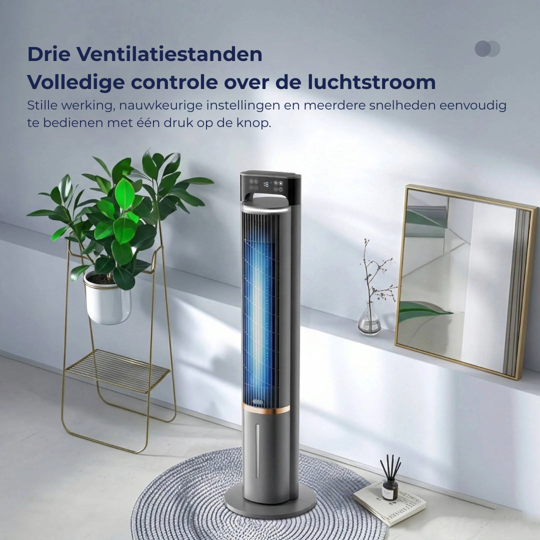 Draagbare Luchtkoeler met Watertank en Timerfunctie – Stil en Krachtig voor Slaapkamer en Kantoor | Sansoti 1