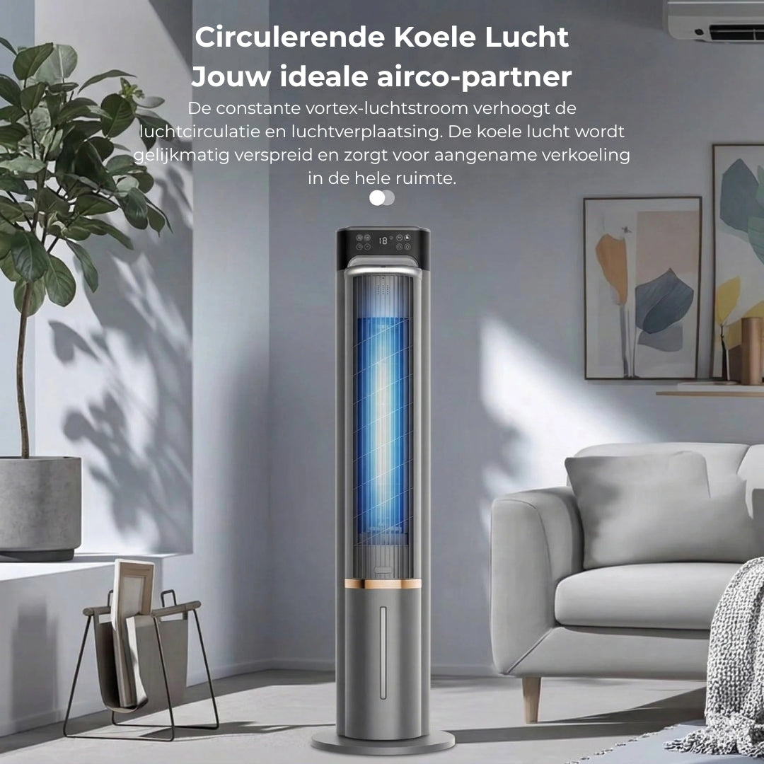 Draagbare Luchtkoeler met Watertank en Timerfunctie – Stil en Krachtig voor Slaapkamer en Kantoor | Sansoti 2