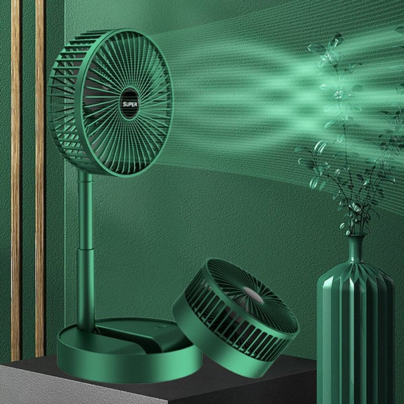 Draagbare Opvouwbare USB Ventilator 4 Snelheden Fluistermotor Oplaadbaar Compact Koel Design Bureau Reis | Sansoti 3