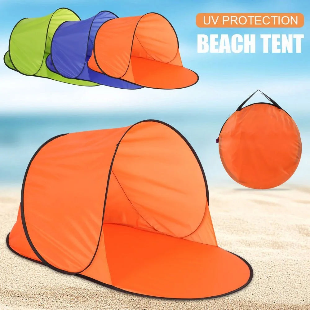 Draagbare Pop-Up Strandtent met UV-Bescherming voor Buitengebruik, Compact en Waterbestendig 0