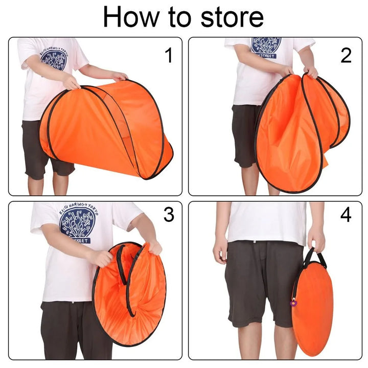 Draagbare Pop-Up Strandtent met UV-Bescherming voor Buitengebruik, Compact en Waterbestendig 4