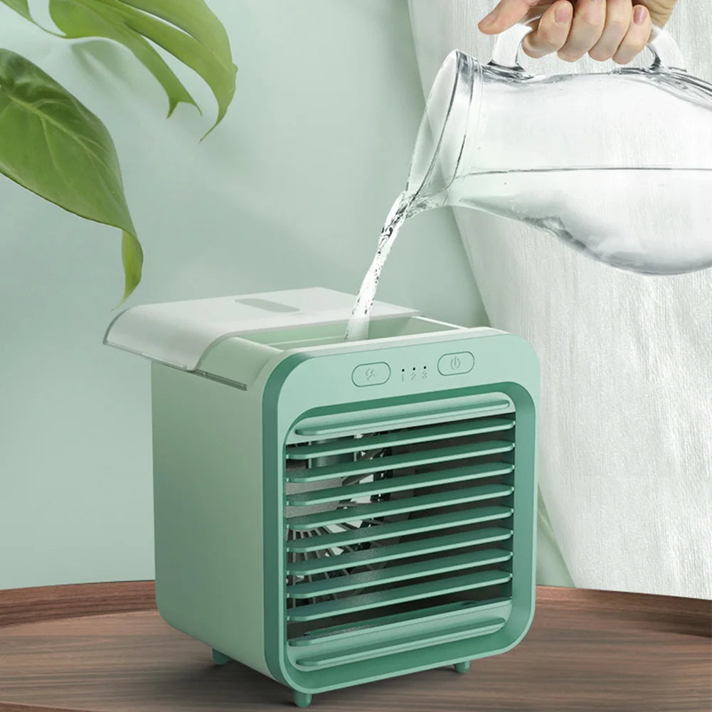 Draagbare USB Mini Airconditioner met 3 Snelheden en Instelbare Luchttoevoer 0