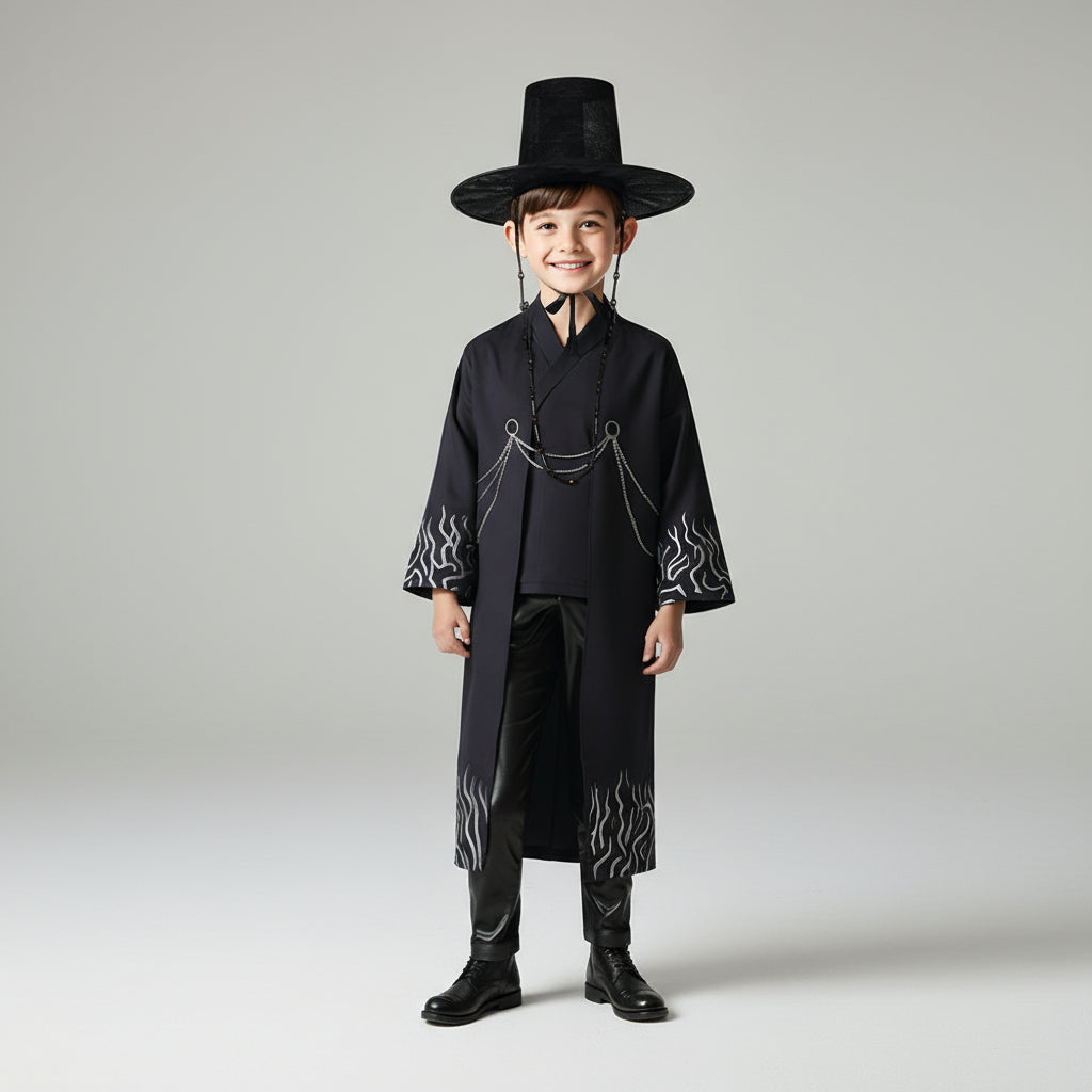 Driedelig Kinderkostuum Zwart voor Themafeesten en Cosplay | Sansoti 0