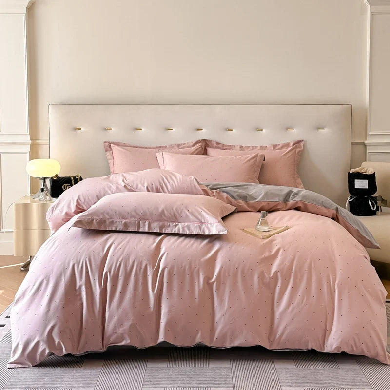 Driedelige beddenset van Egyptisch katoen – bloemenpatroon met ritssluiting 8