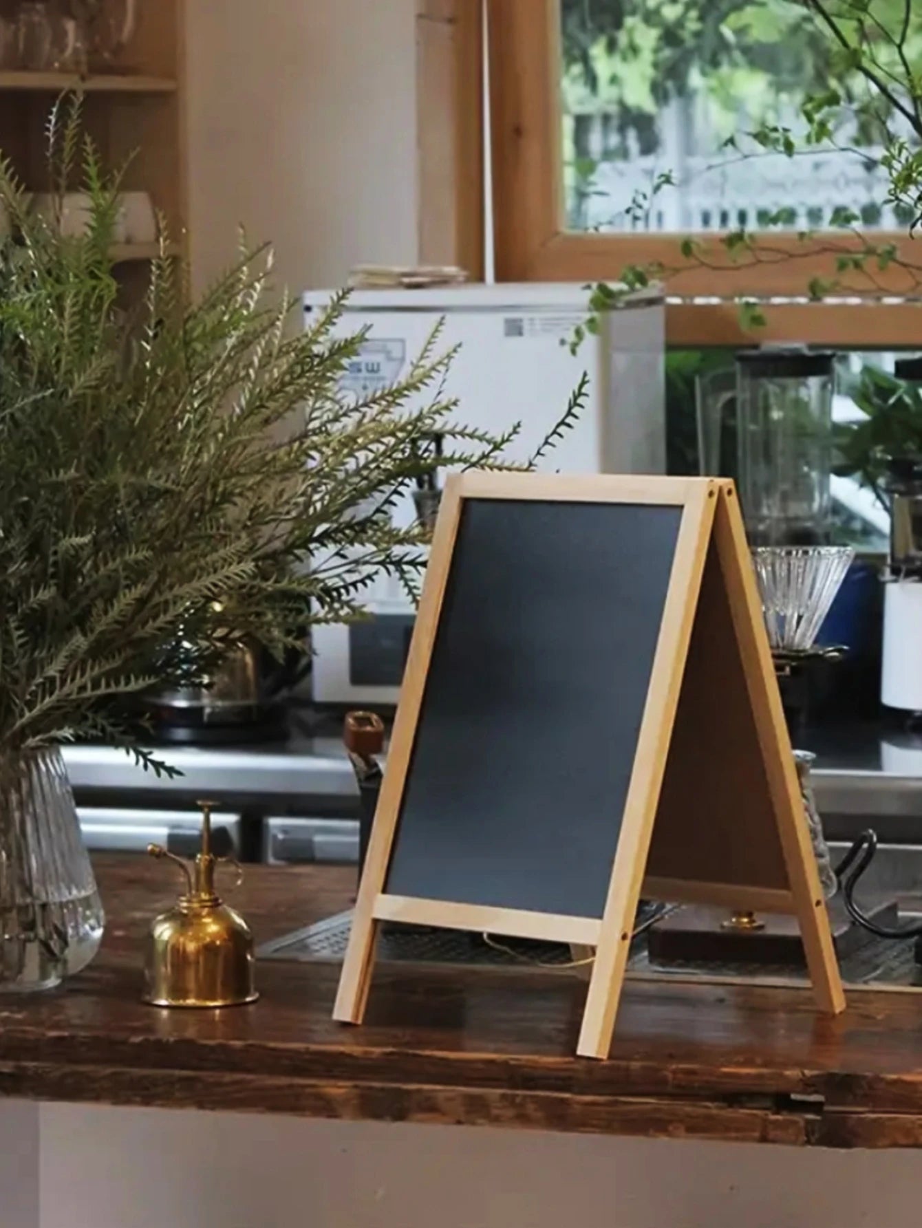 Dubbelzijdig Opvouwbaar Schoolbord met Houten Frame, Droog Uitwisbaar Oppervlak 0