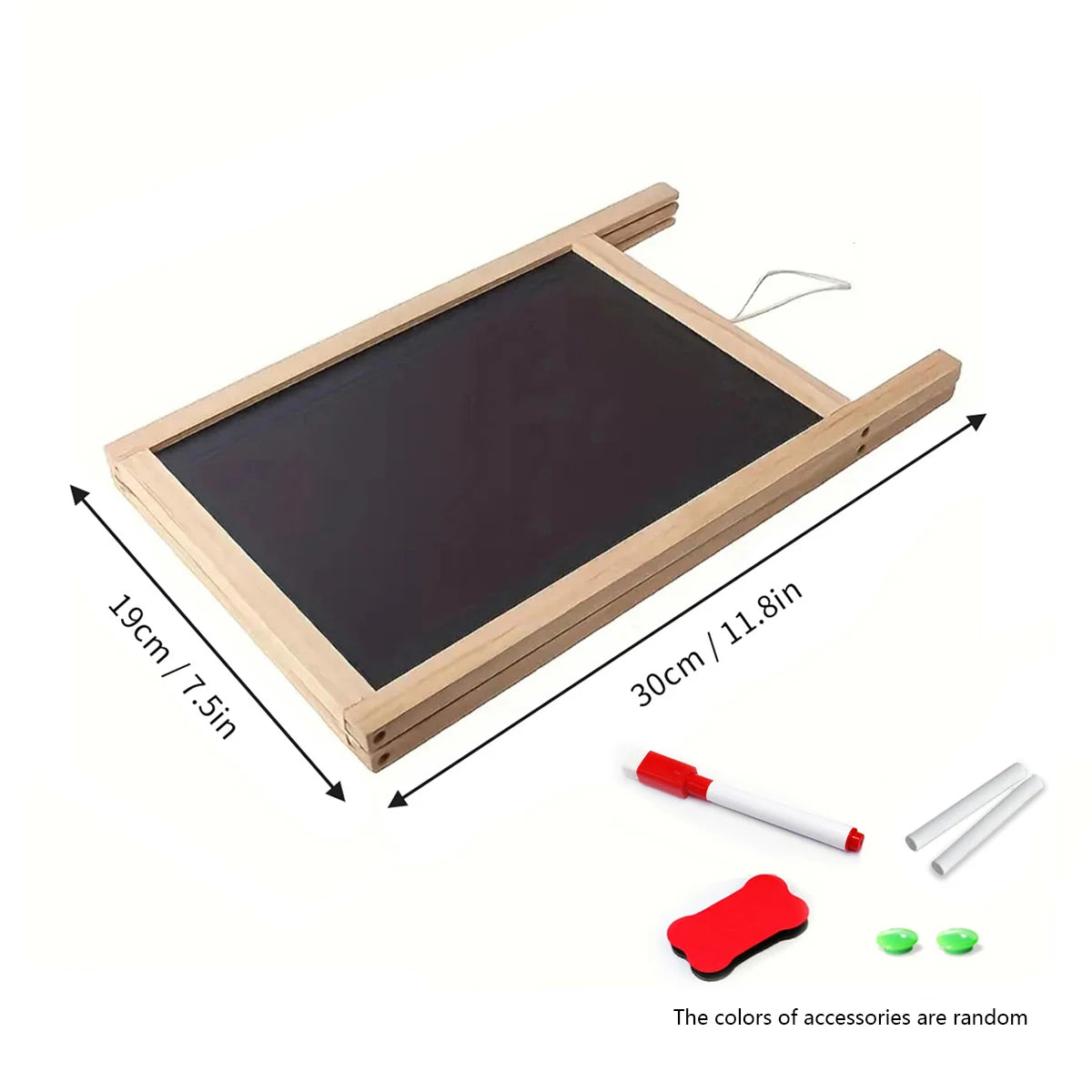 Dubbelzijdig Opvouwbaar Schoolbord met Houten Frame, Droog Uitwisbaar Oppervlak 4