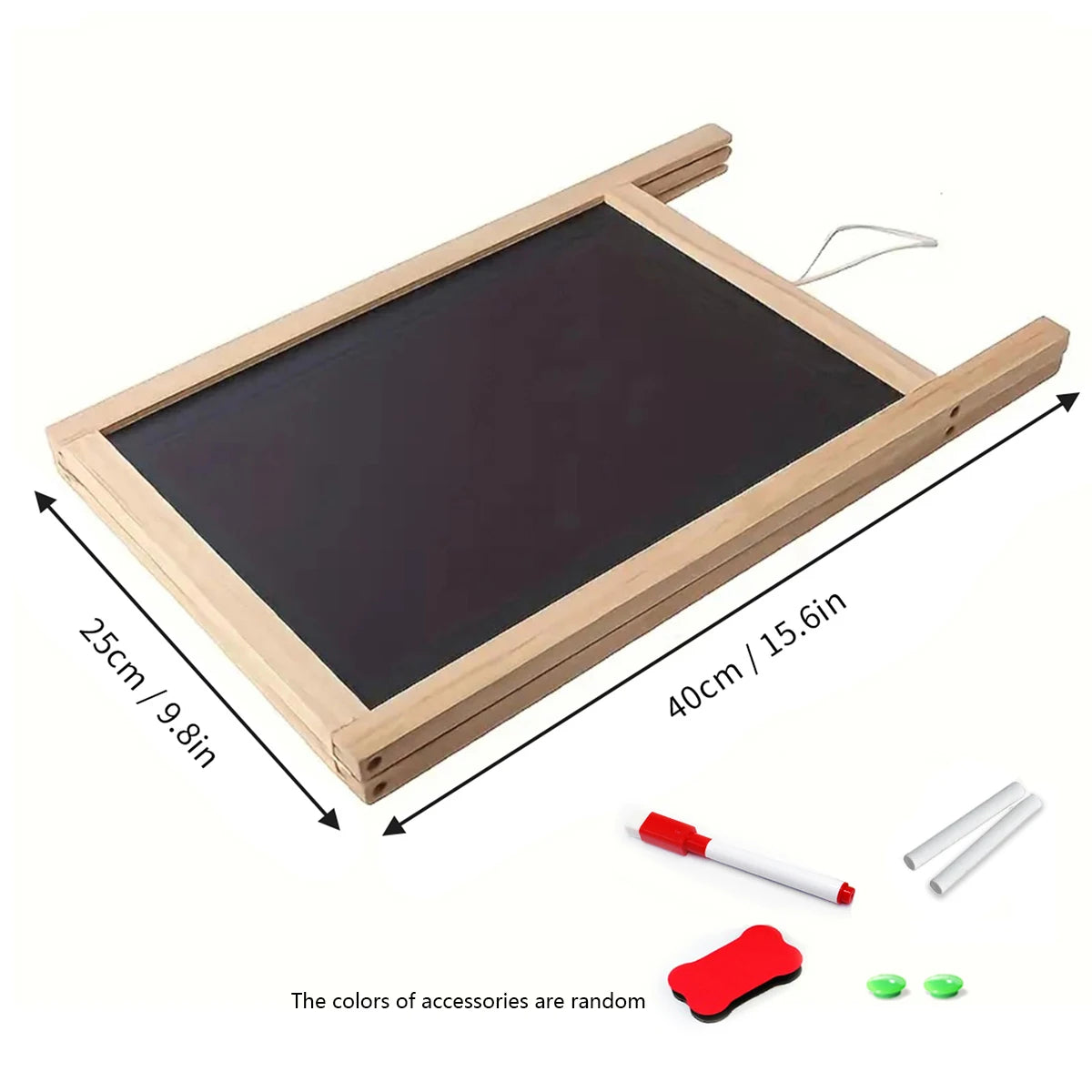 Dubbelzijdig Opvouwbaar Schoolbord met Houten Frame, Droog Uitwisbaar Oppervlak 5