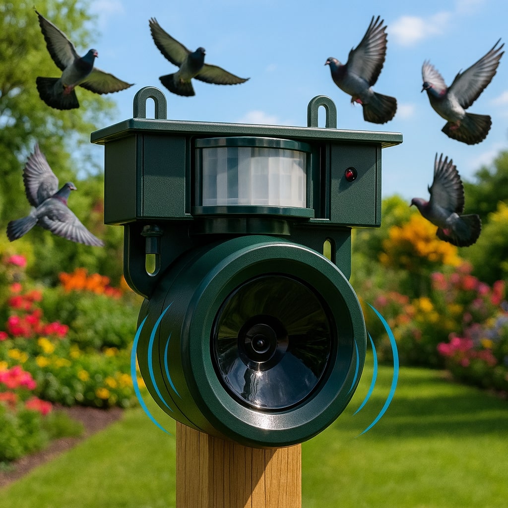 Duiven verjagen van Balkon & Tuin | Vogelafschrik apparaat | VogelBlock 0