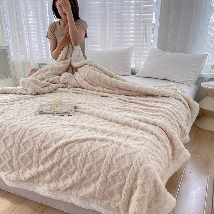 Duvet Sherpa Verzwaringsdeken 150x200cm Grijs Tweepersoons Warm Fleece Deken Bedsprei Zwaartedeken Winter Slaapkamer | Sansoti 1