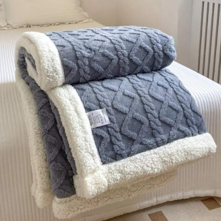 Duvet Sherpa Verzwaringsdeken 150x200cm Grijs Tweepersoons Warm Fleece Deken Bedsprei Zwaartedeken Winter Slaapkamer | Sansoti 6
