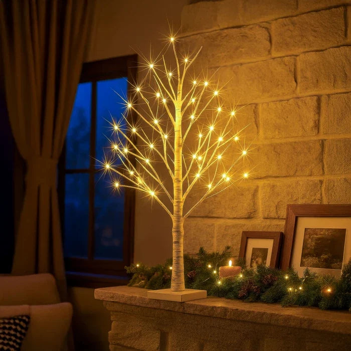Tabletop Birch Tree Lamp – Warm White Branch Lights for Bedside Reading Tevako