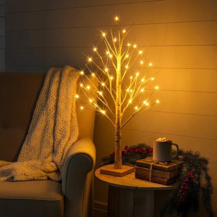 Tabletop Birch Tree Lamp – Warm White Branch Lights for Bedside Reading Tevako