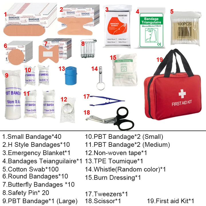 EHBO Kit met 210 Stuks voor Thuis, Auto en Outdoor Gebruik - Compact EHBO Doosje 2