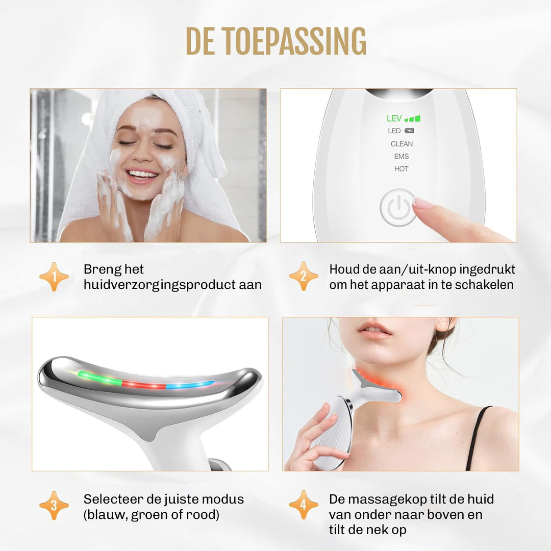 Dermaluxe – Appareil de lifting 7-en-1 avec EMS et luminothérapie