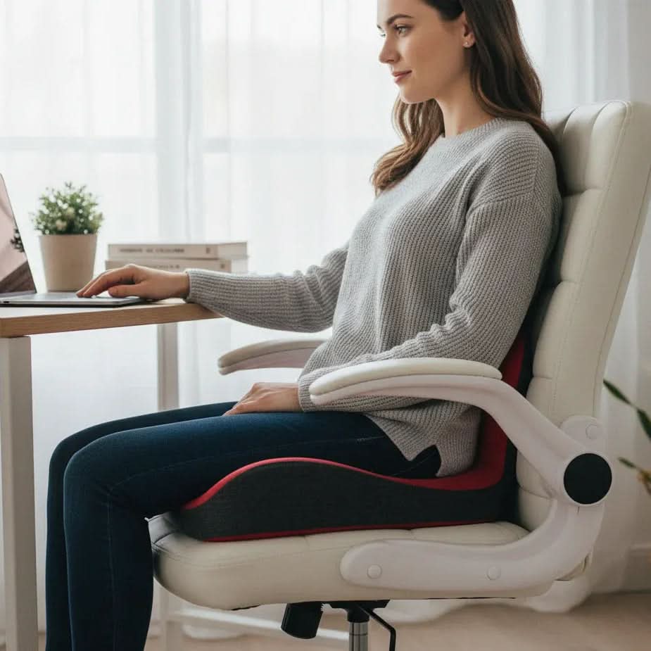 ERGOFORM – Orthopedisch L-vormig zitkussen met traagschuim voor rug- en stuitbeenontlasting 6
