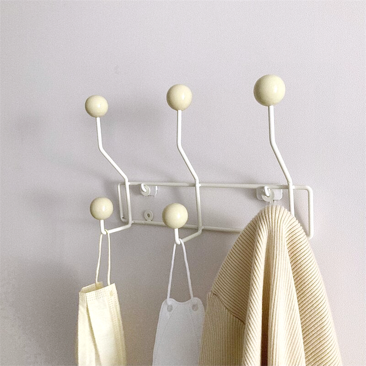 Lunvero Wandkapstok Mid-Century Stijl met Dubbele Haken in Geel, Groen of Wit