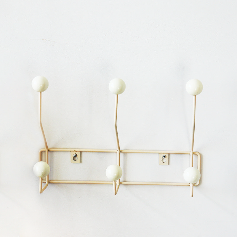 Lunvero Wandkapstok Mid-Century Stijl met Dubbele Haken in Geel, Groen of Wit