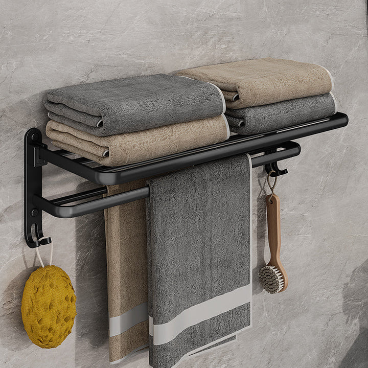 Toweluxe Inklapbaar Handdoekenrek Zwart – Ruimtebesparend &amp; Modern