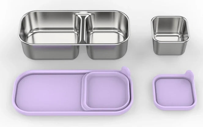 Edelstahl Bento-Lunchbox, auslaufsicher, kompakt für Kinder und Erwachsene, sandwichfreundlich 20