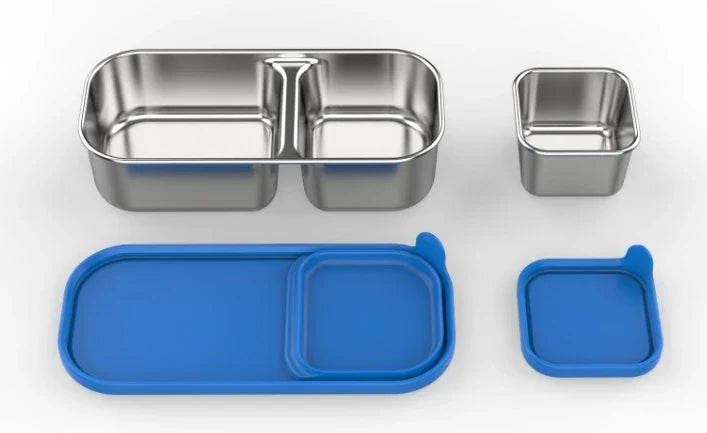 Edelstahl Bento-Lunchbox, auslaufsicher, kompakt für Kinder und Erwachsene, sandwichfreundlich 21
