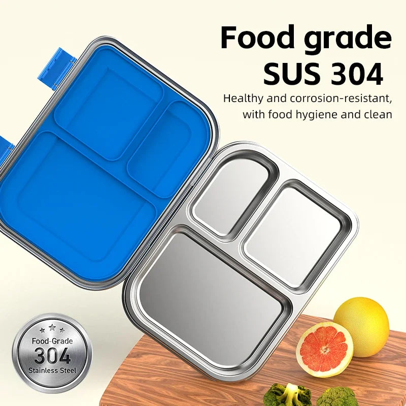 Edelstahl Bento-Lunchbox, auslaufsicher, kompakt für Kinder und Erwachsene, sandwichfreundlich 23