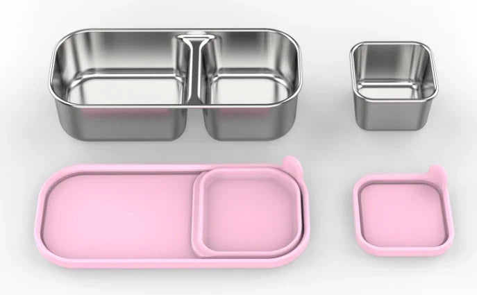 Edelstahl Bento-Lunchbox, auslaufsicher, kompakt für Kinder und Erwachsene, sandwichfreundlich 27