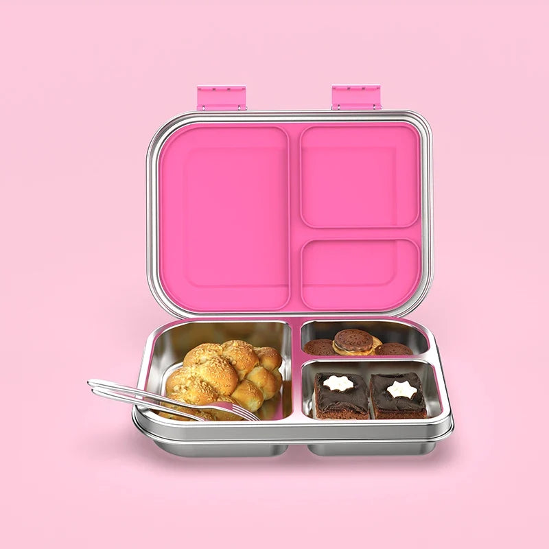 Edelstahl Bento-Lunchbox, auslaufsicher, kompakt für Kinder und Erwachsene, sandwichfreundlich 4