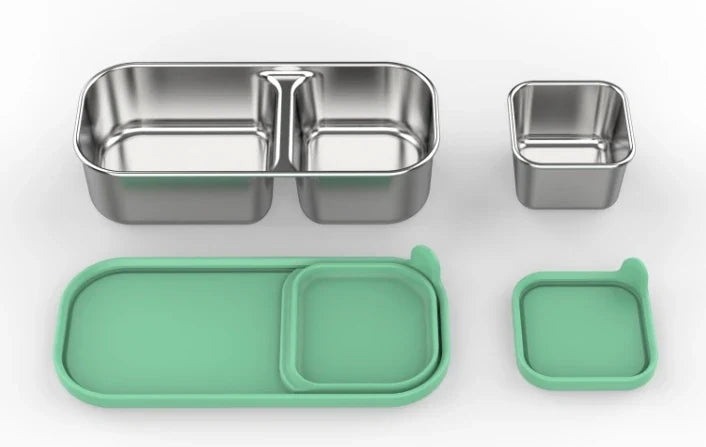 Edelstahl Bento-Lunchbox, auslaufsicher, kompakt für Kinder und Erwachsene, sandwichfreundlich 6