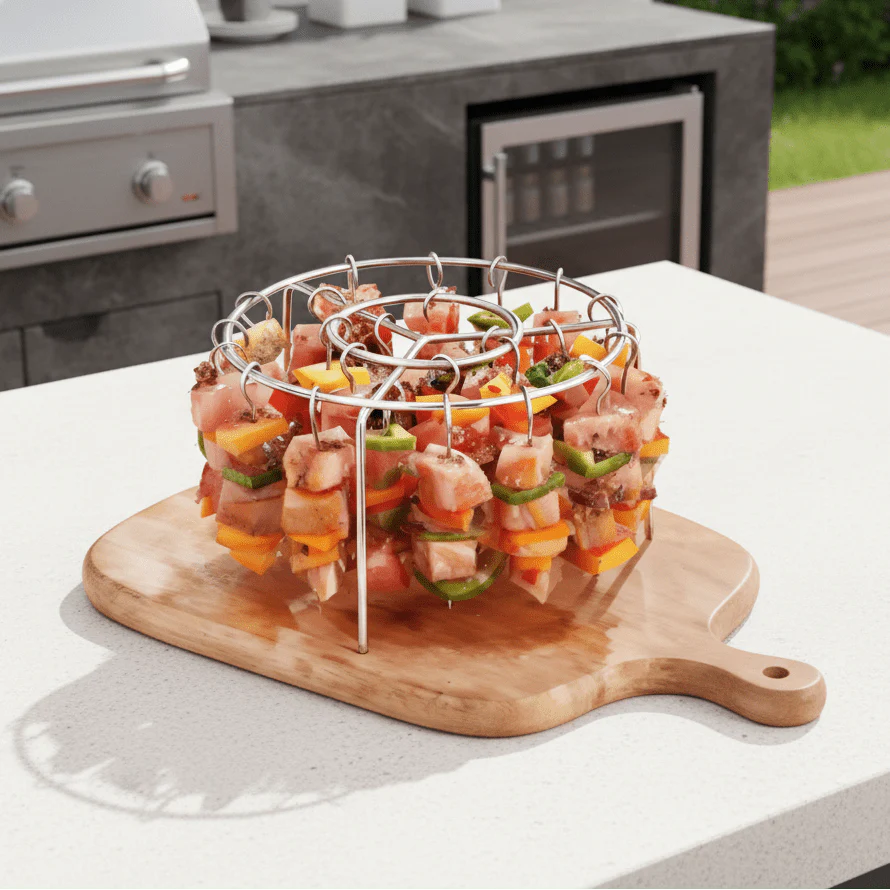 AIRSKEWER – Stainless Steel Grill for Air Fryer with Skewer Holder Vestragear