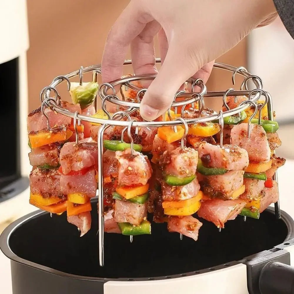 AIRSKEWER – Stainless Steel Grill for Air Fryer with Skewer Holder Vestragear