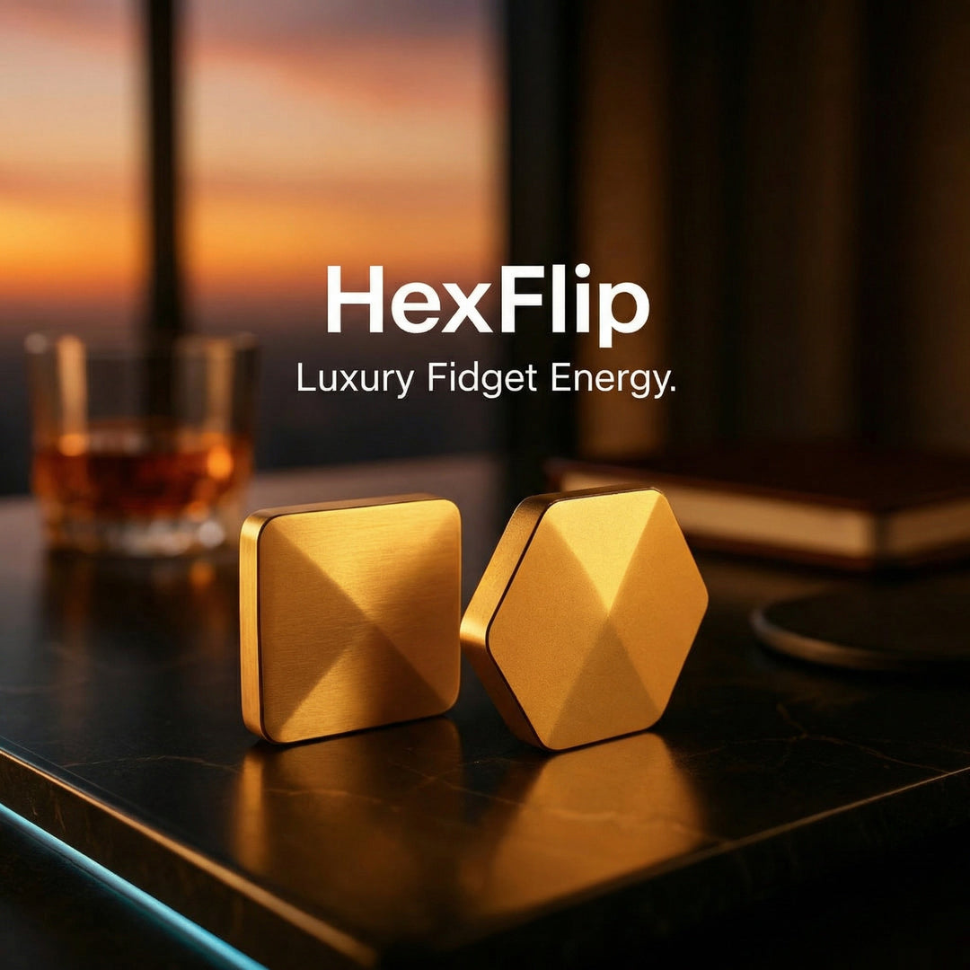 Juguete Fidget Flip – Metal Pesado, Rotación Suave y Formato Compacto