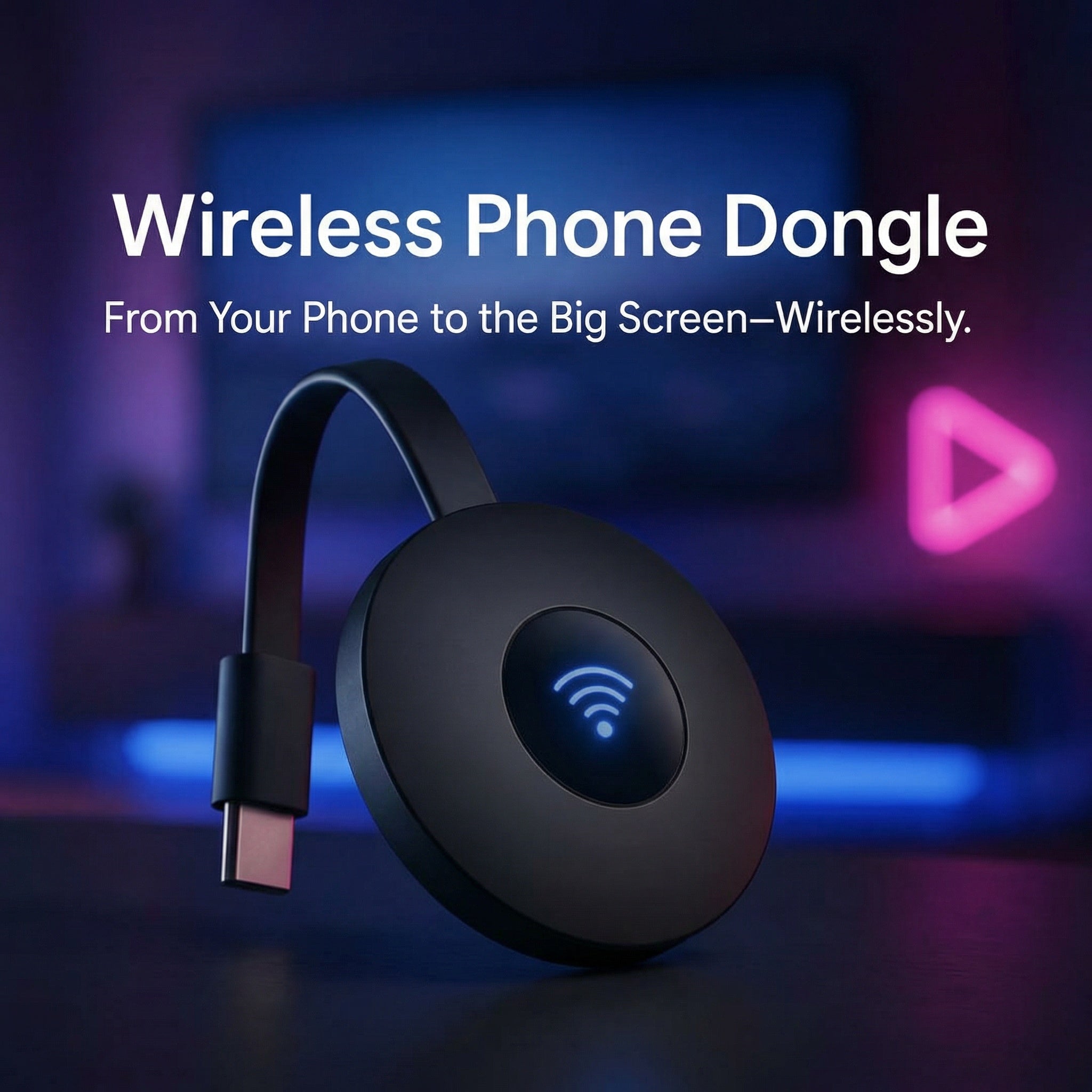 Adaptateur d'affichage sans fil – Dongle HDMI 1080p avec Wi-Fi casting & miroir d'écran