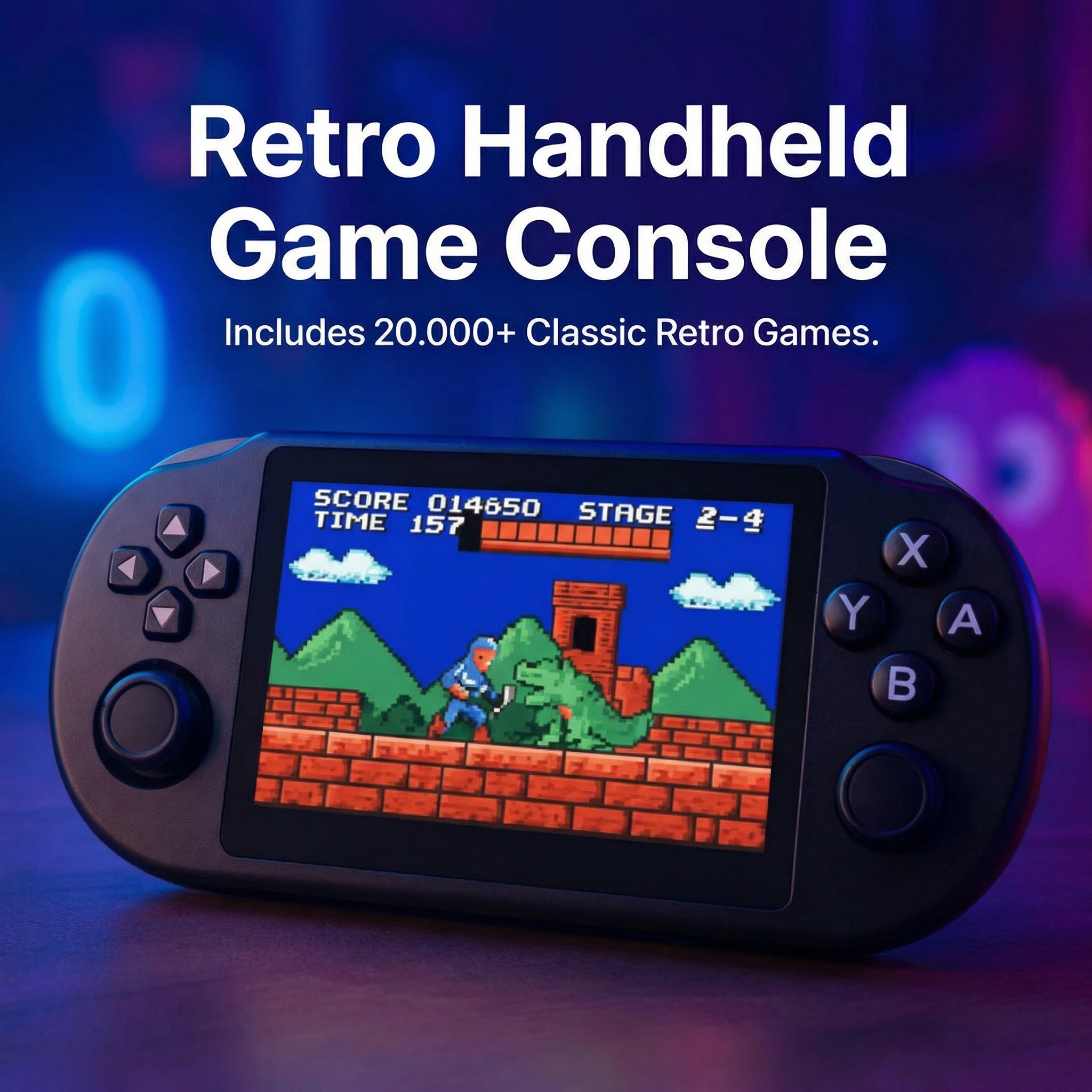 Console portatile retrò – 64GB, oltre 20.000 giochi e supporto per 2 giocatori