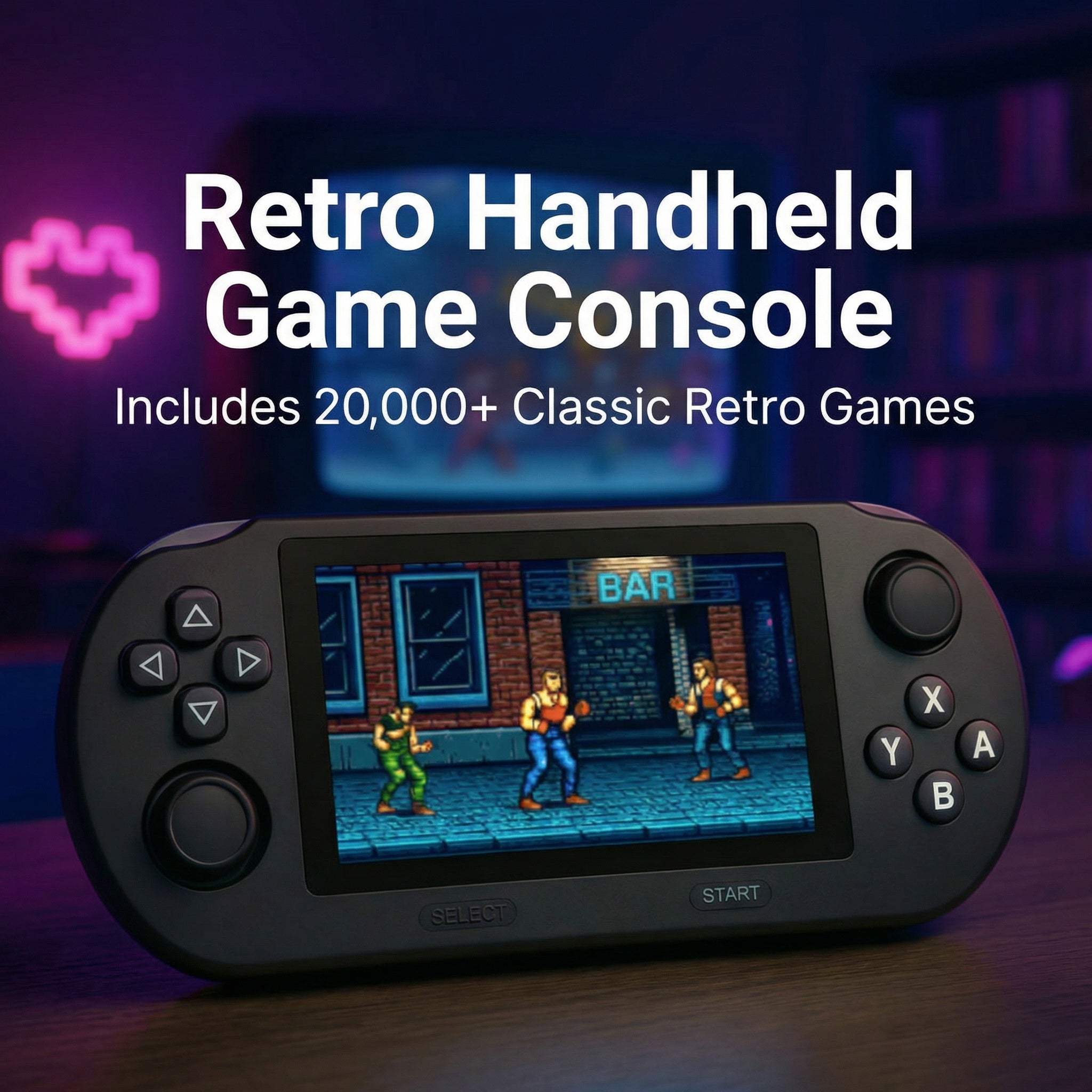 Console portatile retrò – 64GB, oltre 20.000 giochi e supporto per 2 giocatori