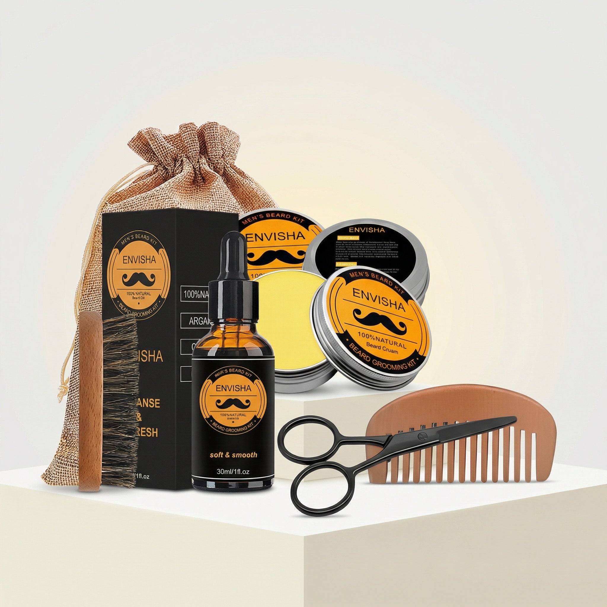 BeardMaster Conxunto para o crecemento da barba – Dermaroller e Kit completo de coidado