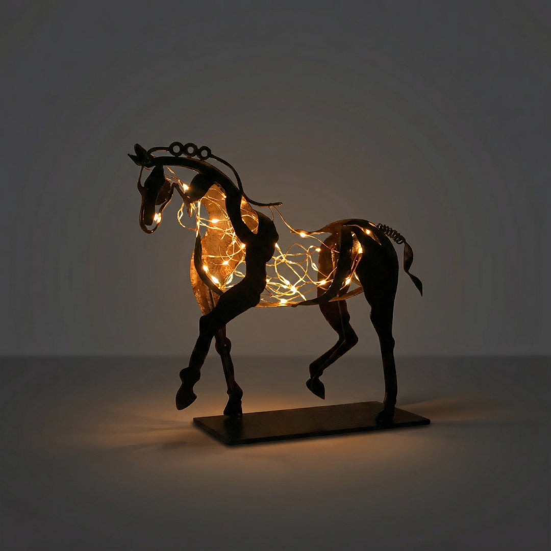 Paarden Decoratiebeeld – Handgemaakt Metaal met Rustieke Afwerking