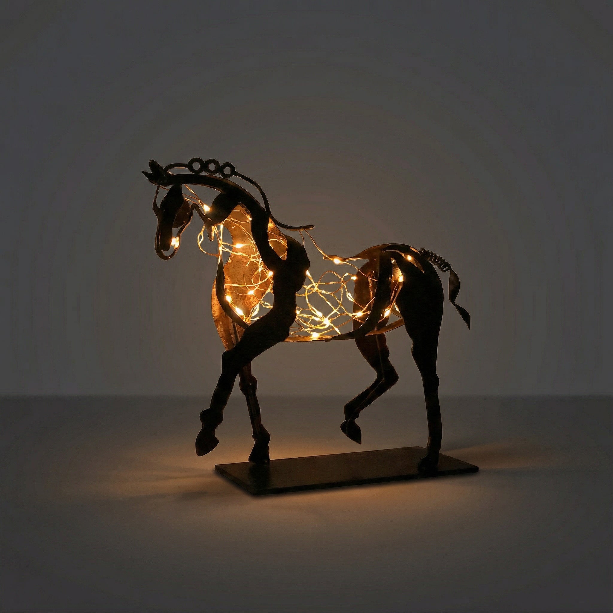 Equinora Escultura Decorativa de Cabalos – Metal Artesanal con Acabado Rústico