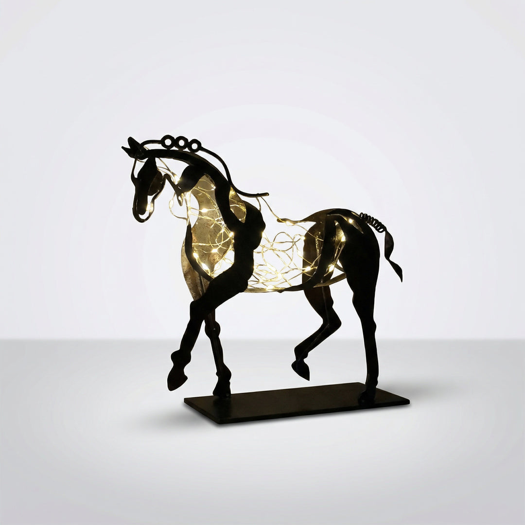 Paarden Decoratiebeeld – Handgemaakt Metaal met Rustieke Afwerking