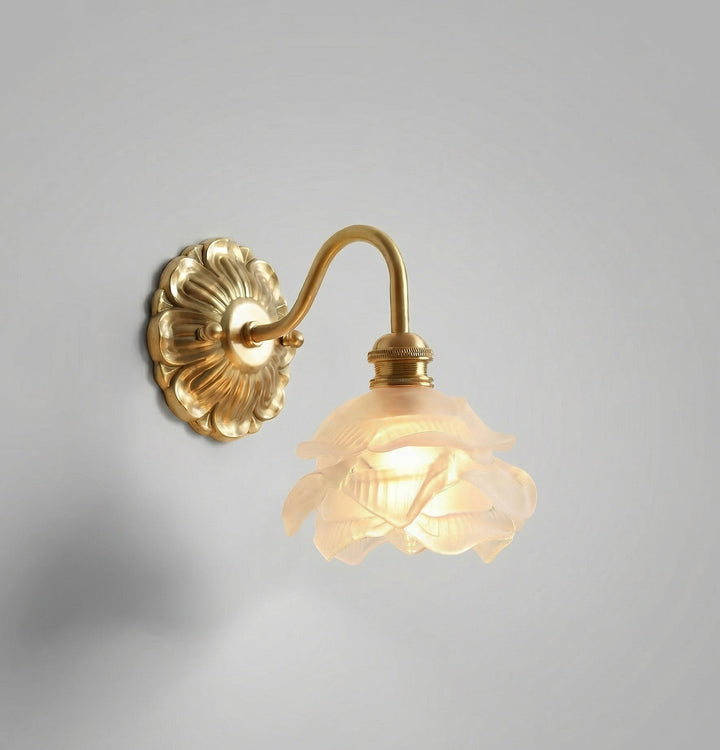 Wandlamp – Vintage Koperen Design met Matglazen Kap &amp; Warme LED-Verlichting