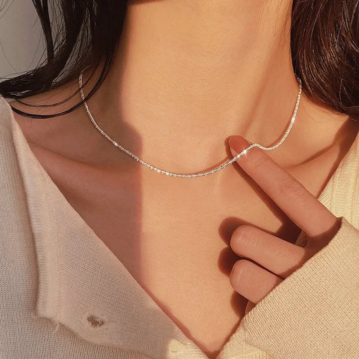 Lunavia Collar para mujer – Acero inoxidable, ajustable y diseño minimalista en plata atemporal
