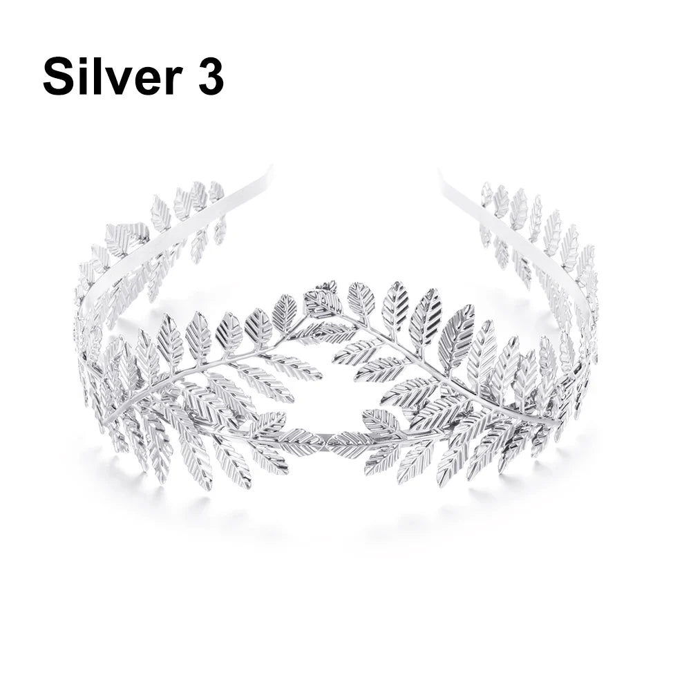 Elegante Haaraccessoires Bruid – Bladgoud Tiara's en Hoofdbanden in Romeinse Stijl 18