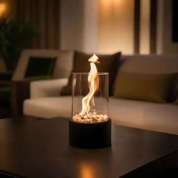Flamoza – Élégante lampe à huile en verre avec fonction de sécurité et éclairage d'ambiance