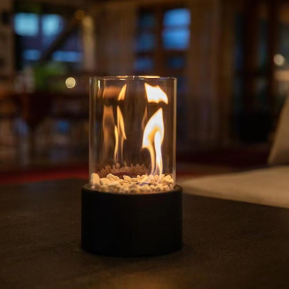 Liora – Élégante lampe à huile en verre avec fonction de sécurité & pierres décoratives